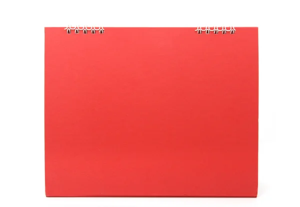 Rode leeg bureaublad kalender met geïsoleerde op witte achtergrond — Stockfoto