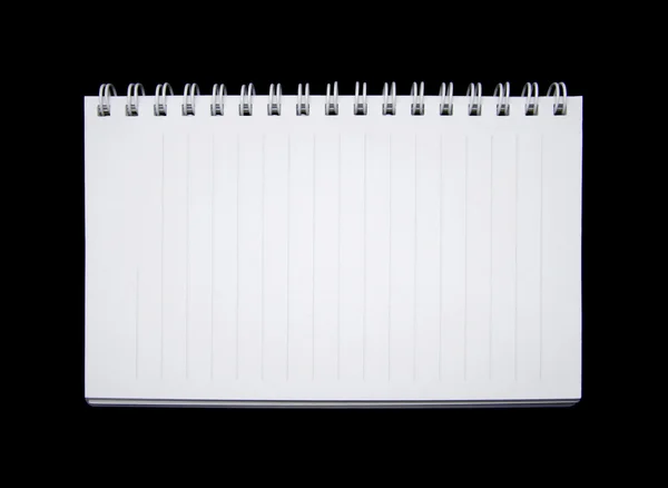 Notebook elszigetelt fekete háttér — Stock Fotó