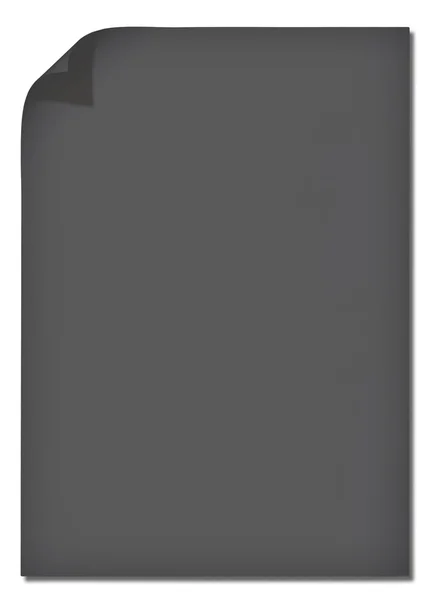 Papel negro con rizo de esquina sobre fondo blanco — Foto de Stock