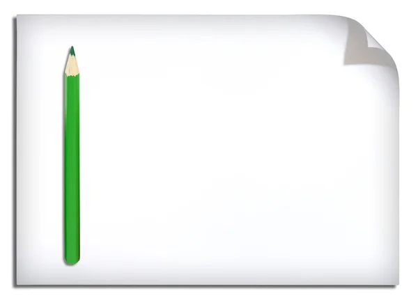 Papel blanco y lápiz de color aislado en blanco — Foto de Stock