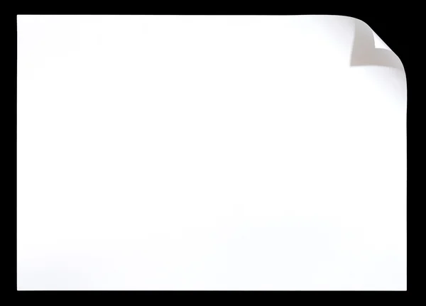 Livro branco com curva de canto no fundo escuro — Fotografia de Stock