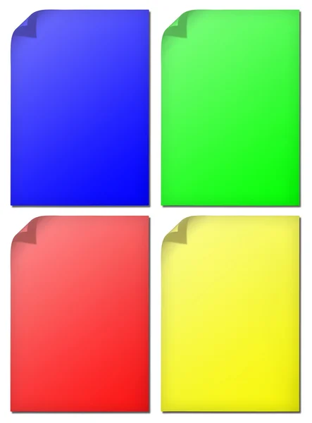 Verzameling van kleurrijke papieren met een krul — Stockfoto