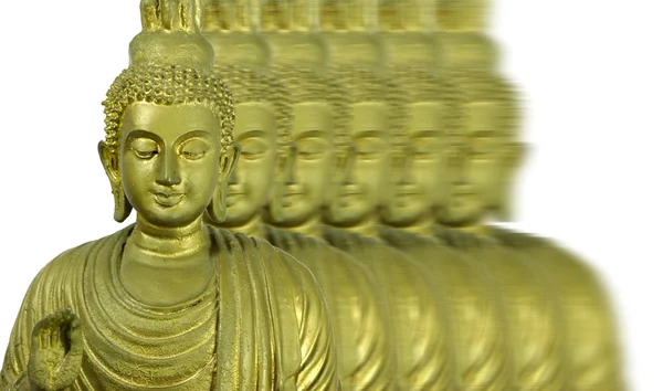 Buddha-Statue isoliert auf weißem Grund, Bewegungseffekte — Stockfoto