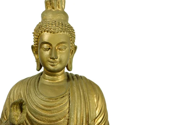 Nahaufnahme einer Buddha-Statue isoliert auf Weiß — Stockfoto