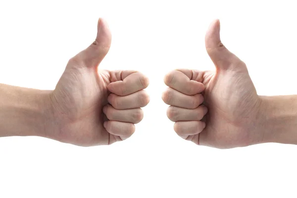 stock image Male hands showing thumbs