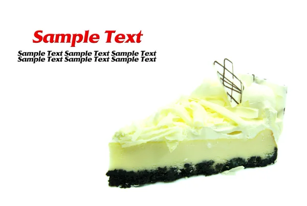 Slice of white cream cake isolated on white — Stock Photo, Image
