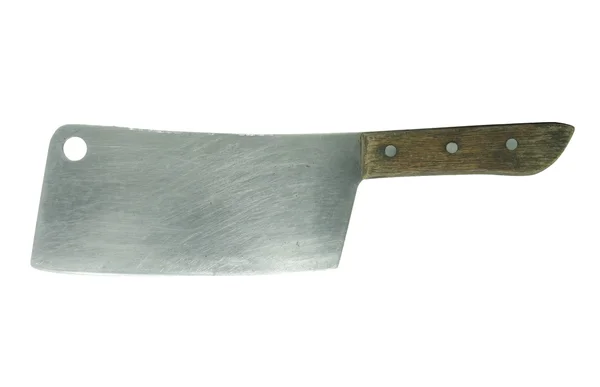En stor kökskniv på vit bakgrund — Stockfoto
