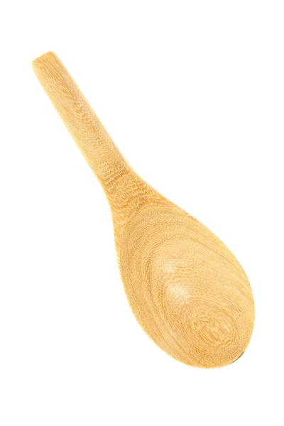 Cucchiaio di legno su sfondo bianco — Foto Stock