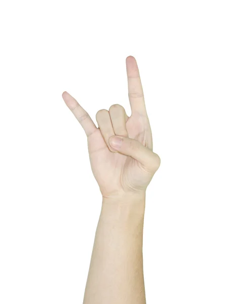 Símbolo de gesto de mão isolado no fundo branco — Fotografia de Stock