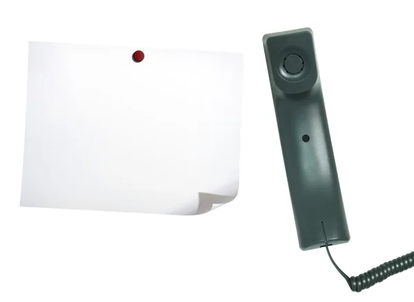 Telefon a poznámky papír izolovaných na bílém pozadí — Stock fotografie