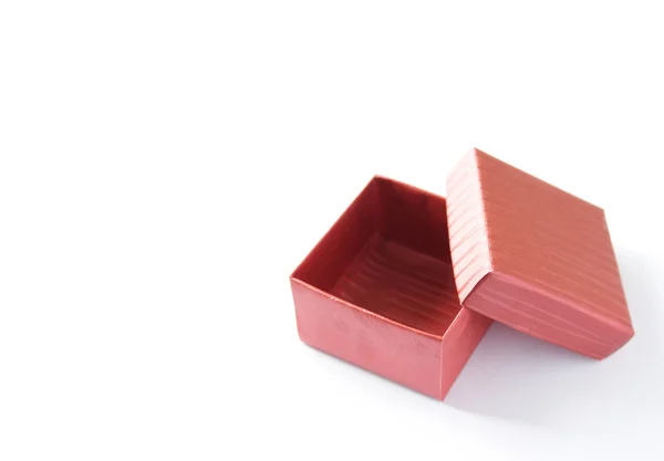 Caixa vermelha para presente de Valentim — Fotografia de Stock