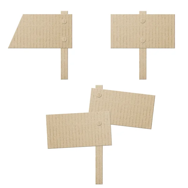 Set banners de cartón aislados en blanco — Foto de Stock