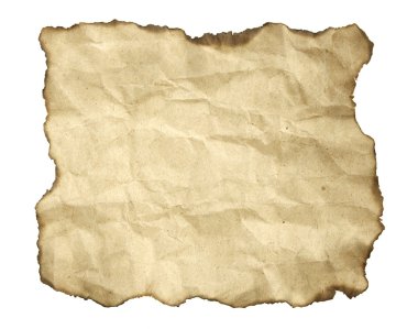 Old Paper with burned edges over white clipart