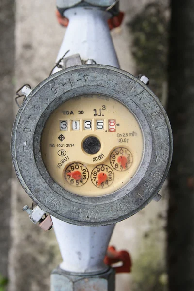 Meter of the water and metal pipes , Format Thailand — Stock Photo, Image