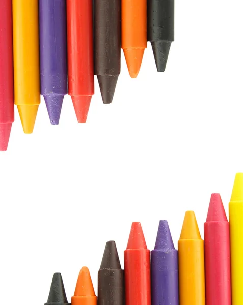 Wax crayons on white background — Stock Photo, Image