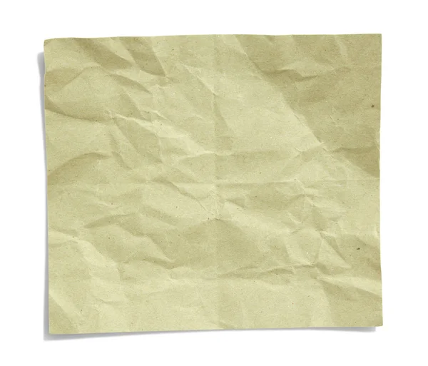 Återvunnet skrynkligt papper isolerade — Stockfoto