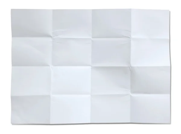 Papier blanc froissé isolé — Photo