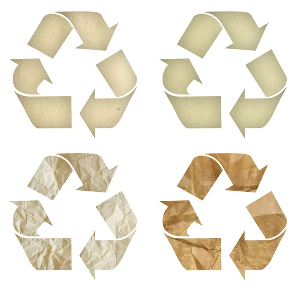 Ensemble de symbole de recyclage du papier isolé — Photo