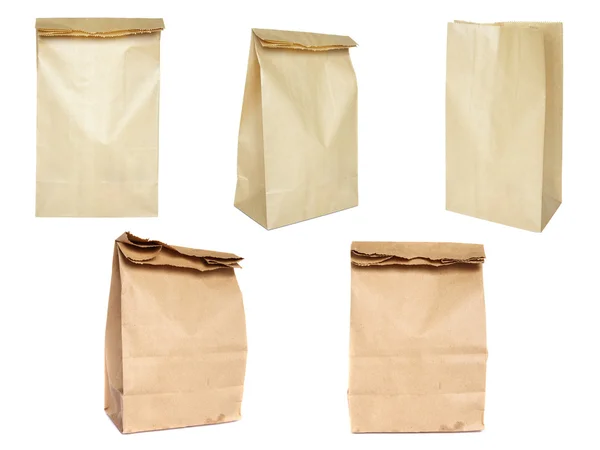 Brown paper bag set — Stock Photo, Image