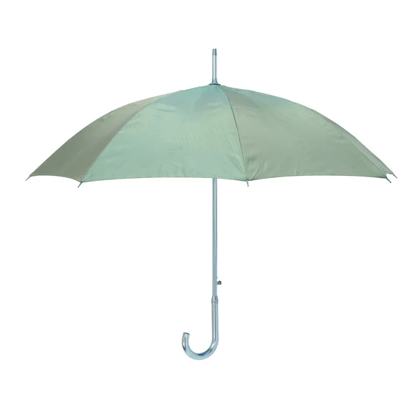 Guarda-chuva verde clássico isolado sobre fundo branco — Fotografia de Stock