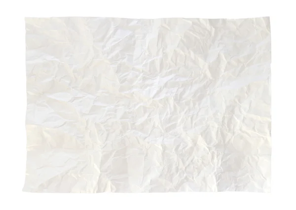 Смятая бумага на белом фоне — стоковое фото