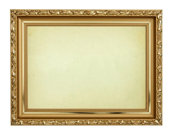 白色背景的金相框 — 图库照片