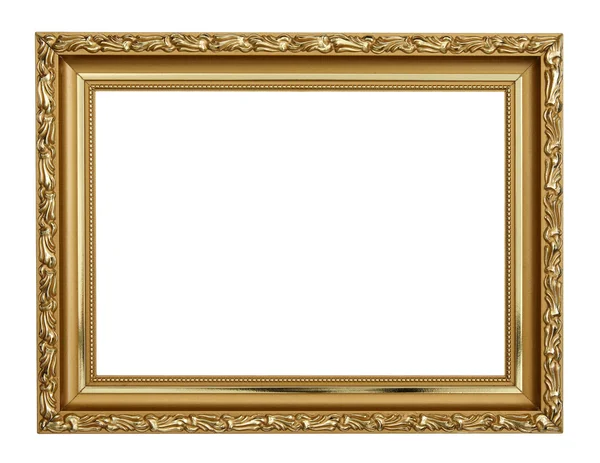 白色背景的金相框 — 图库照片