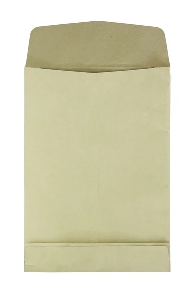 Beyaz arkaplanda Kahverengi Zarf belgesi — Stok fotoğraf