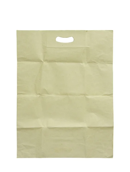 用白色隔离的棕色纸袋 — 图库照片