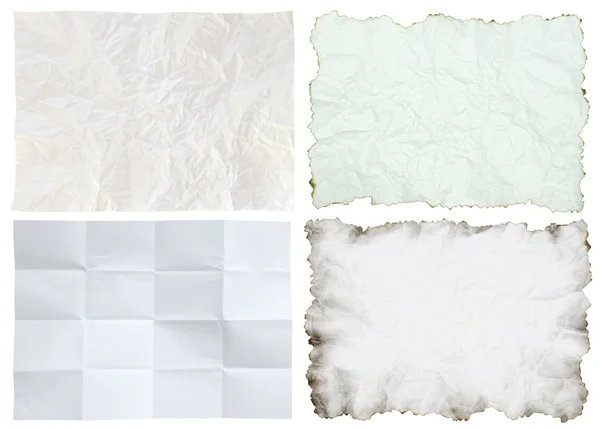 Crumpled paper collection isolated — Stock Photo, Image