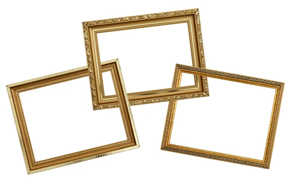 Gold frame on white background Stock Image