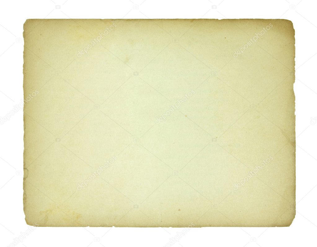 Old paper sheet isolated