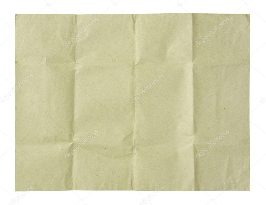 Recycled crumpled paper isolated on white