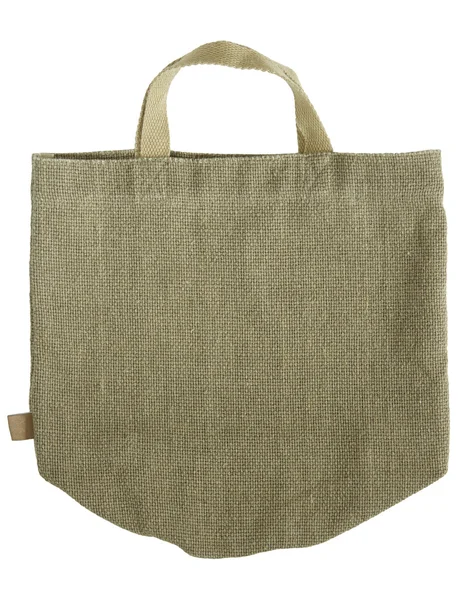 Beyaz izole zemin üzerine yeşil alışveriş kumaş çanta — Stok fotoğraf
