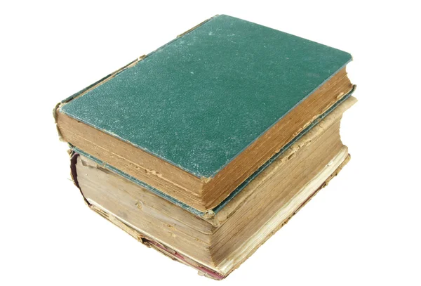 오래 된 흰색 배경에 고립 책 더미 — 스톡 사진