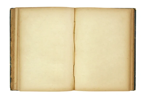 Eski kitap açık olarak izole beyaz arka plan — Stok fotoğraf