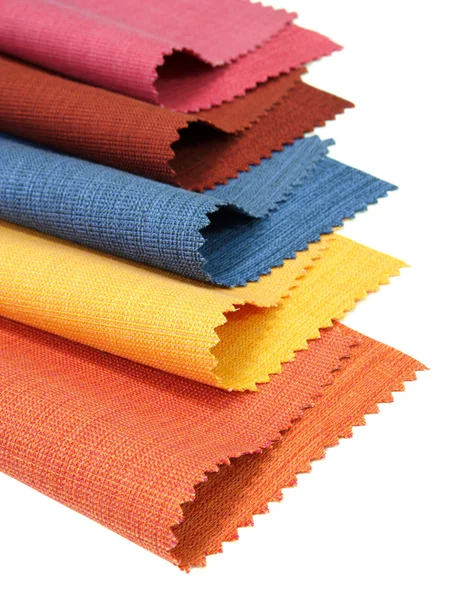 Multicolor tone of fabric sample on white background — Stock Photo, Image
