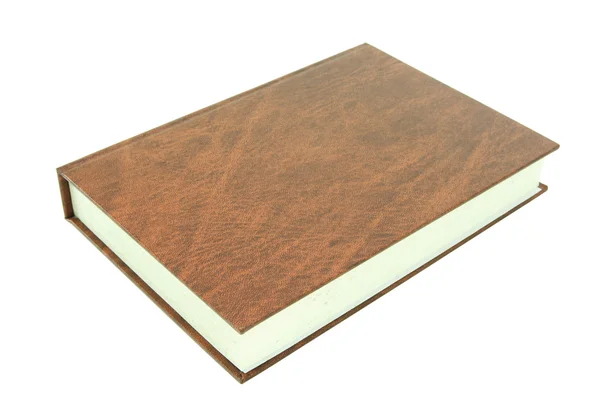 Livro de couro isolado no fundo branco — Fotografia de Stock