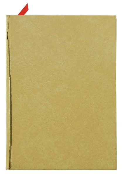 Cubierta de libro de cuero viejo marrón aislado en blanco — Foto de Stock