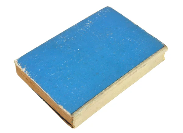 Vecchio libro blu isolato su sfondo bianco con percorso di ritaglio — Foto Stock
