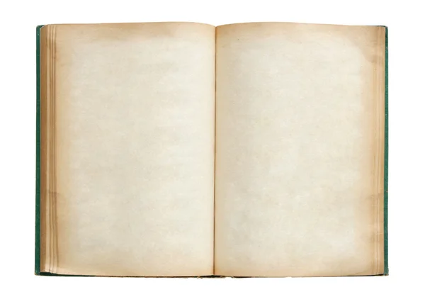 Старая книга открыта изолированы на белом фоне с вырезкой пути — стоковое фото