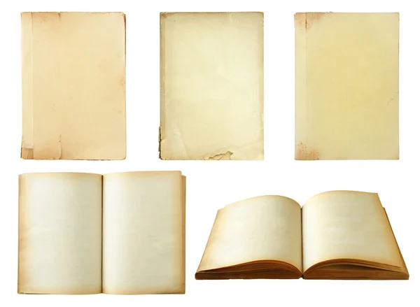 Conjunto de libro antiguo aislado sobre fondo blanco — Foto de Stock