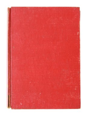 Old red cover book isolated over white with clipping path clipart