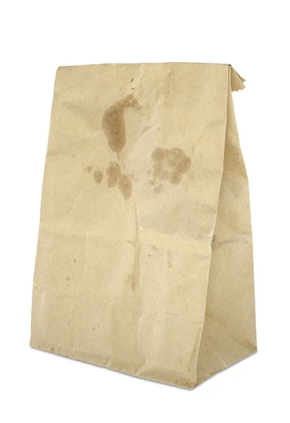 Bolsa de papel marrón aislada en blanco — Foto de Stock