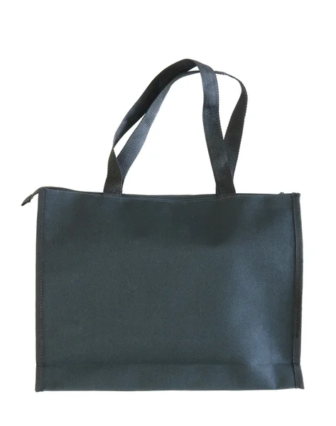 Černá nákupní tašku na bílém pozadí — Stock fotografie