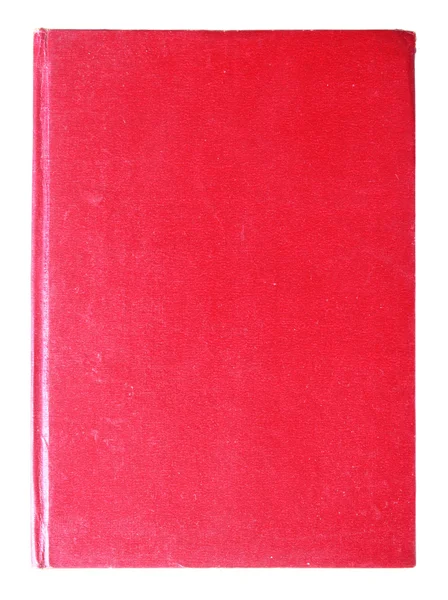 Eski kırmızı kaplı kitap üzerinde beyaz izole — Stok fotoğraf