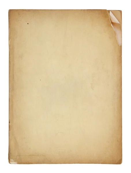 白で隔離される古い本のページ — ストック写真