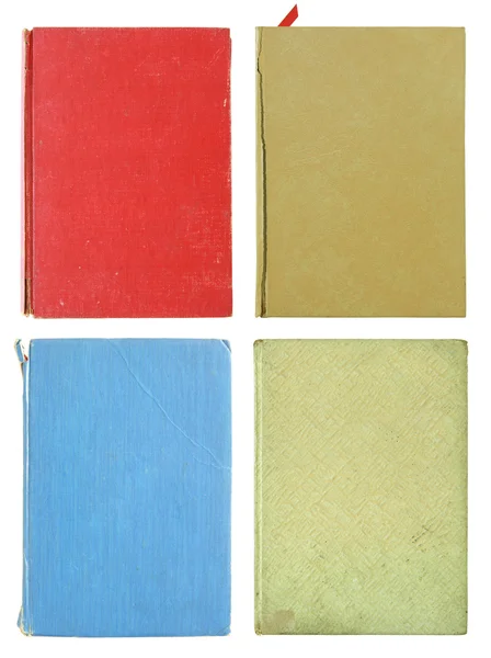 Serie di vecchie pagine di libri con copertina rigida isolate su sfondo bianco — Foto Stock