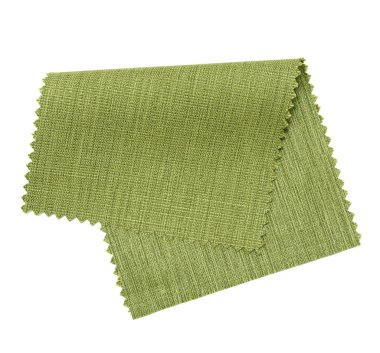 Green fabric sample isolated on white background clipart