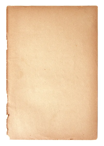 Folha de papel velha isolada — Fotografia de Stock